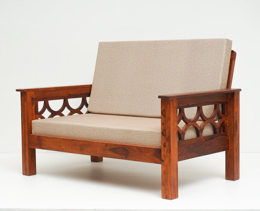 Delhi Sheesham Wood 5 Seater Sofa With Coffee Table-3+2+Table - sofa - Furniselan -  Maple-Finish