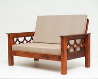 Delhi Sheesham Wood 5 Seater Sofa With Coffee Table-3+2+Table - sofa - Furniselan -  Maple-Finish