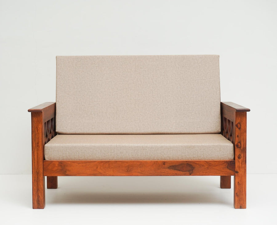Delhi Sheesham Wood 5 Seater Sofa With Coffee Table-3+2+Table - sofa - Furniselan -  Maple-Finish
