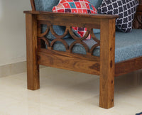 Delhi Sheesham Wood 5 Seater Sofa With Coffee Table-3+2+Table - sofa - Furniselan - Teak-Finish