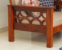 Delhi Sheesham Wood 5 Seater Sofa With Coffee Table-3+2+Table - sofa - Furniselan -  Maple-Finish