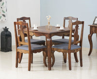 Denmark 4 Seater Dining Set  With 4 Chairs Furniselan - Teak-Finish