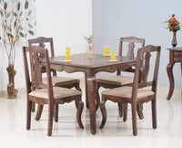Denmark 4 Seater Dining Set With 4 Chairs - Furniselan - Grey-Finish