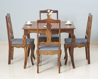 Denmark 4 Seater Dining Set  With 4 Chairs Furniselan - Teak-Finish