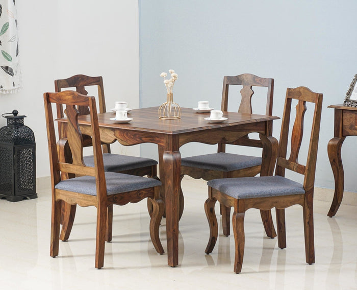 Denmark 4 Seater Dining Set With 4 Chairs - Furniselan