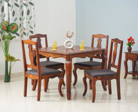 Denmark 4 Seater Dining Set With 4 Chairs - Furniselan - Maple-Finish