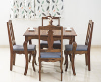 Denmark 4 Seater Dining Set  With 4 Chairs Furniselan - Teak-Finish