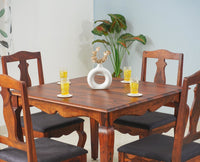 Denmark 4 Seater Dining Set With 4 Chairs - Furniselan - Maple-Finish