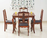 Denmark 4 Seater Dining Set With 4 Chairs - Furniselan - Maple-Finish