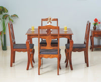 Denmark 4 Seater Dining Set With 4 Chairs - Furniselan - Maple-Finish