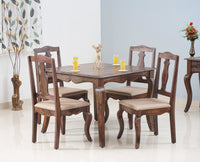 Denmark 4 Seater Dining Set With 4 Chairs - Furniselan - Grey-Finish
