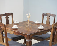 Denmark 4 Seater Dining Set  With 4 Chairs Furniselan - Teak-Finish