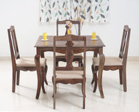Denmark 4 Seater Dining Set With 4 Chairs - Furniselan - Grey-Finish