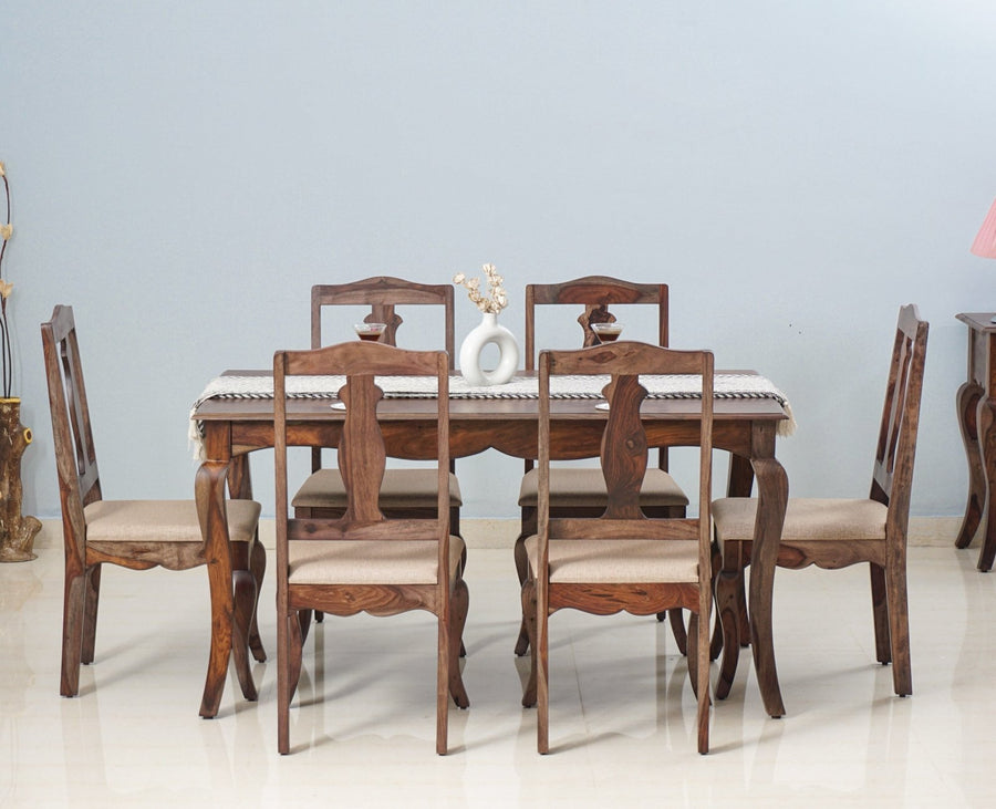 Denmark 6 Seater Dining Set With 6 Chairs - Furniselan - Grey-Finish