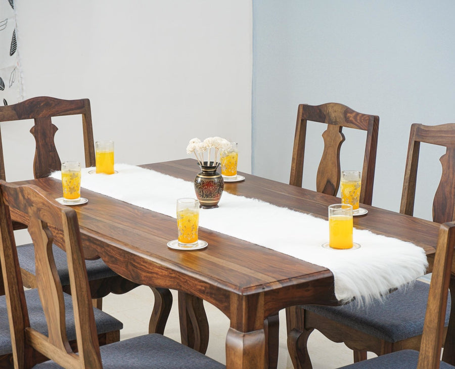 Denmark 6 Seater Dining Set With 6 Chairs - Furniselan - Teak-Finish