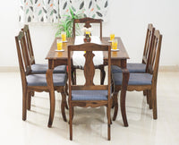 Denmark 6 Seater Dining Set With 6 Chairs - Furniselan - Teak-Finish