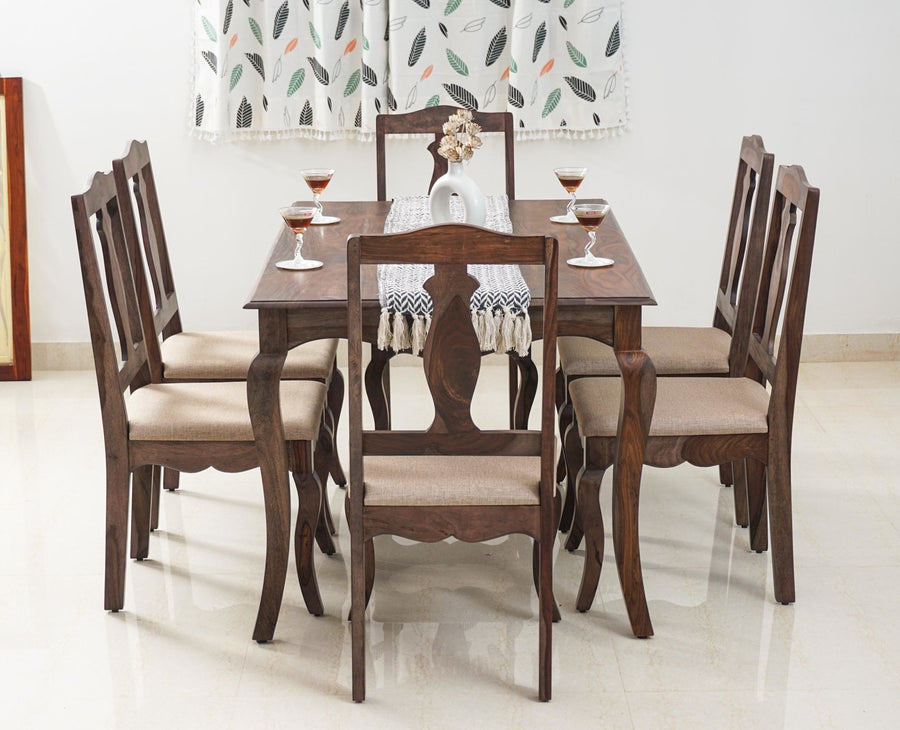 Denmark 6 Seater Dining Set With 6 Chairs - Furniselan - Grey-Finish
