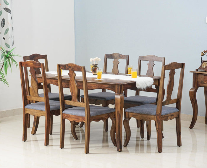 Denmark 6 Seater Dining Set With 6 Chairs - Furniselan