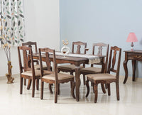 Denmark 6 Seater Dining Set With 6 Chairs - Furniselan - Grey-Finish