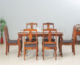 Denmark 6 Seater Dining Set With 6 Chairs - Furniselan  - Maple-Finish