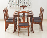 Denmark 6 Seater Dining Set With 6 Chairs - Furniselan  - Maple-Finish