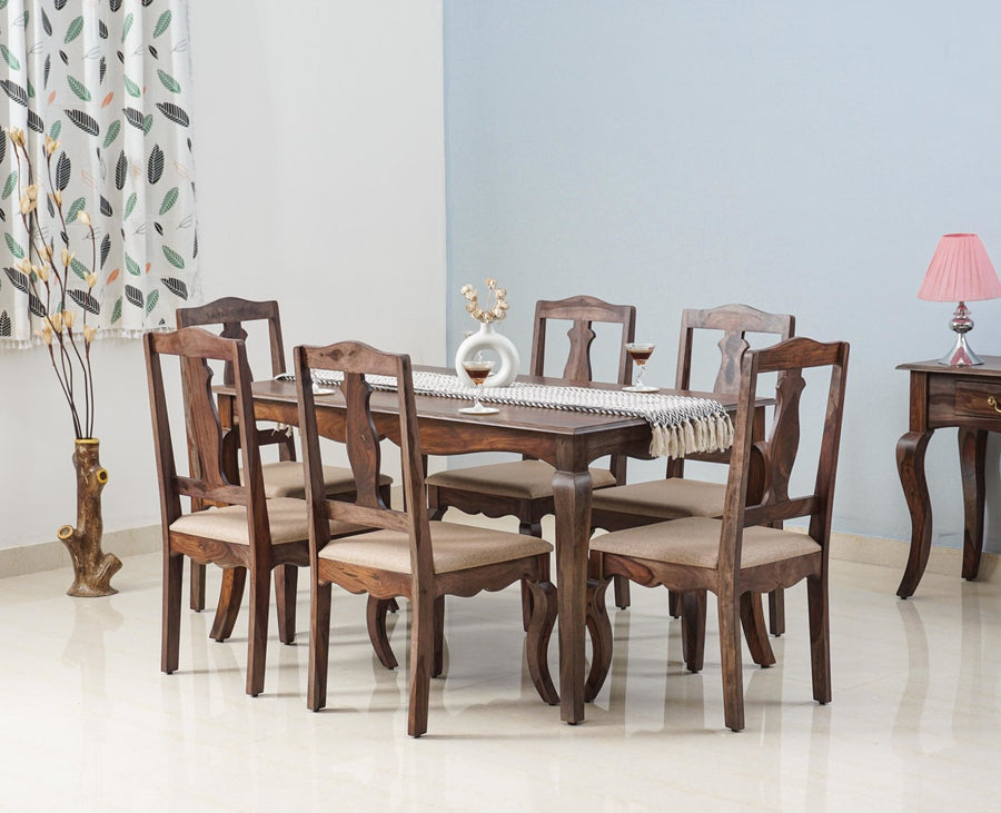 Denmark 6 Seater Dining Set With 6 Chairs - Furniselan - Grey-Finish