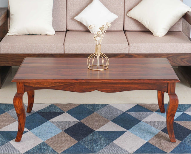 Denmark Sheesham Wood Coffee Table Furniselan - Maple-Finish