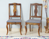 Denmark Sheesham Wood Dining Chair Set - Dining Chair - Furniselan - Teak-Finish