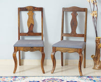 Denmark Sheesham Wood Dining Chair Set - Dining Chair - Furniselan - Teak-Finish