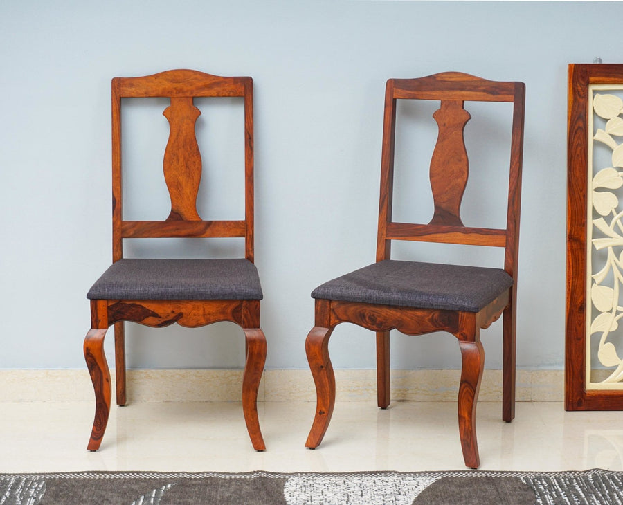 Denmark Sheesham Wood Dining Chair Set - Dining Chair - Furniselan - Maple-Finish