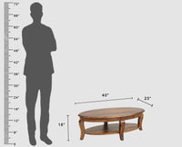Denmark Sheesham Wood Oval Coffee Table Furniselan - Teak-Finish