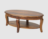 Denmark Sheesham Wood Oval Coffee Table Furniselan - Teak-Finish