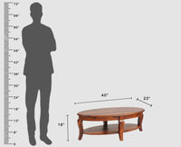 Denmark Sheesham Wood Oval Coffee Table Furniselan - Maple-Finish