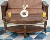 Denmark Sheesham Wood Oval Coffee Table Furniselan - Grey-Finish