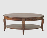 Denmark Sheesham Wood Oval Coffee Table Furniselan - Grey-Finish