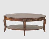 Denmark Sheesham Wood Oval Coffee Table Furniselan - Grey-Finish