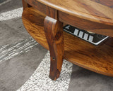 Denmark Sheesham Wood Oval Coffee Table Furniselan - Teak-Finish