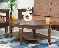 Denmark Sheesham Wood Oval Coffee Table Furniselan - Grey-Finish