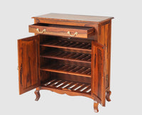 Denmark Sheesham Wood Shoe Rack Furniselan - Maple-Finish
