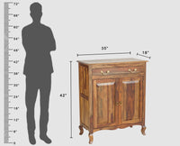 Denmark Sheesham Wood Shoe Rack Furniselan - Teak-Finish
