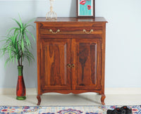 Denmark Sheesham Wood Shoe Rack Furniselan - Maple-Finish