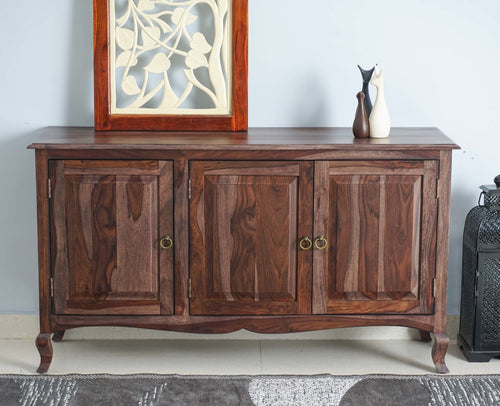 Denmark Sheesham Wood Three Doors Sideboard - Furniselan  - Grey-Finish