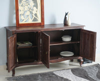 Denmark Sheesham Wood Three Doors Sideboard - Furniselan  - Grey-Finish