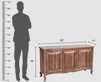 Denmark Sheesham Wood Three Doors Sideboard - Furniselan  - Grey-Finish