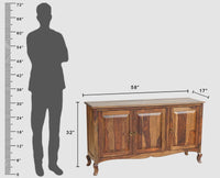 Denmark Sheesham Wood Three Doors Sideboard - Furniselan - Teak-Finish