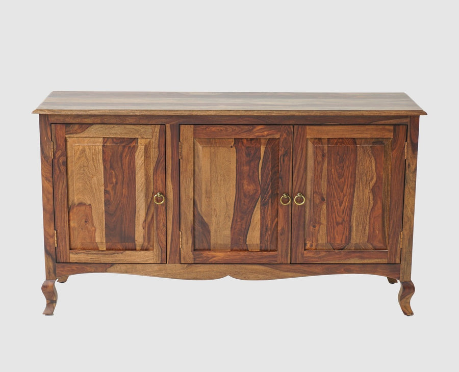 Denmark Sheesham Wood Three Doors Sideboard - Furniselan - Teak-Finish