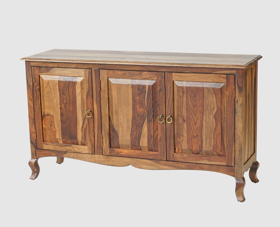 Denmark Sheesham Wood Three Doors Sideboard - Furniselan - Teak-Finish