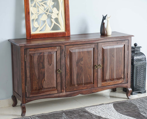 Denmark Sheesham Wood Three Doors Sideboard - Furniselan  - Grey-Finish
