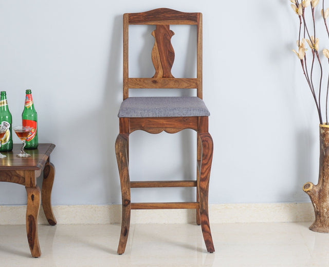 Denmark Solid Wood Bar Chair - Furniselan - Teak-Finish