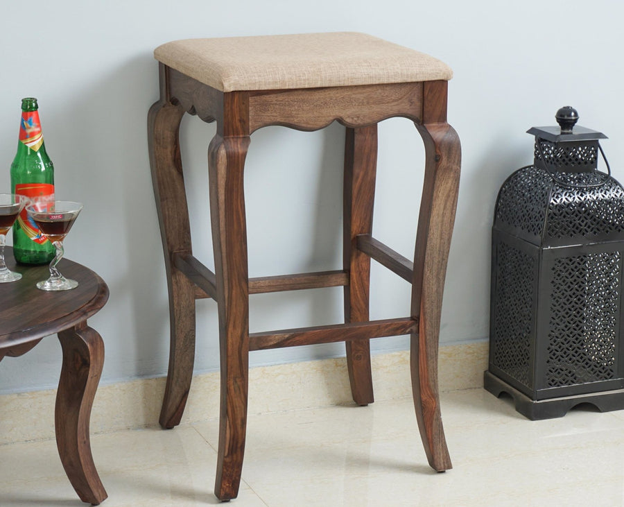 Denmark Solid Wood Bar Stool - Furniselan - Grey-Finish